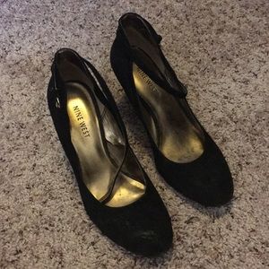 Nine West Black Suede Wedges